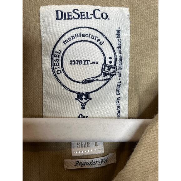 Diesel Brown Corduroy Western Button Front Shirt Size Large - Picture 3 of 6
